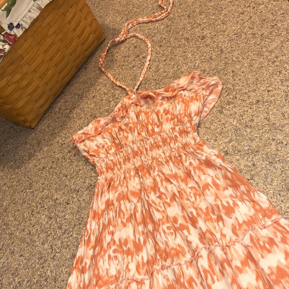 Mudd Maxi Dress Orange and Off White Juniors M - Picture 1 of 14